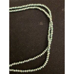 Faceted Green Glass Bead Necklace